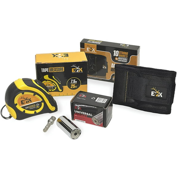 The Essential Handyman Gift Set: Magnetic Wristband, Universal Socket, and Tape Measure Set for Ultimate Precision and Convenience - Perfect Gift for DIY Home Repairs