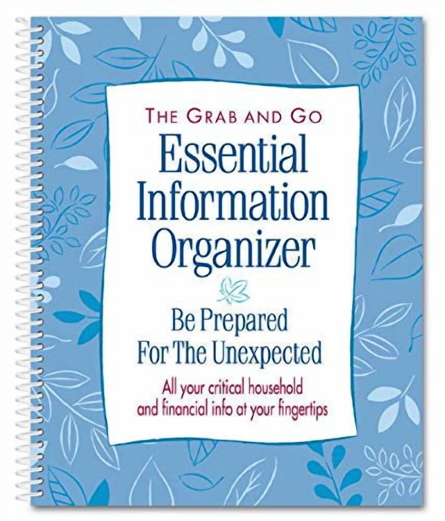 The Essential Information Organizer - All Of Your Critical Household and Financial Information In One Place - Spiral Bound 10x8
