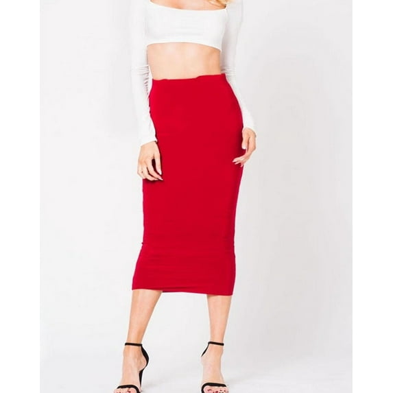 The Essential Midi Skirt-Red
