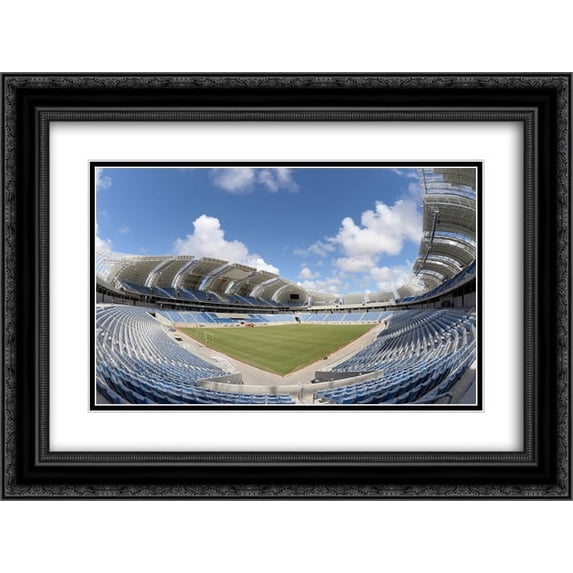 The Estadio das Dunas 2x Matted 24x20 Black Ornate Framed Art Print from the Stadium Series