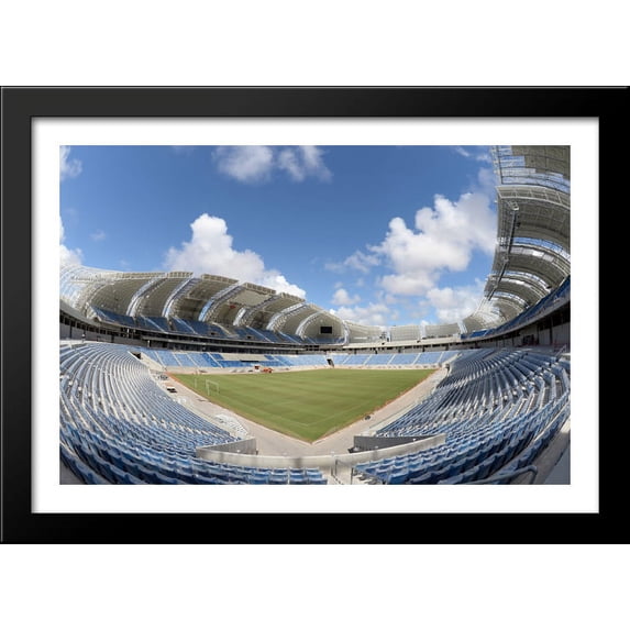 The Estadio das Dunas 40x28 Large Black Wood Framed Print Art