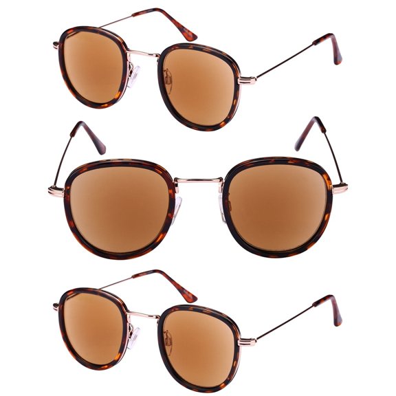 "The Esteemed" 3 Pair of Reading Sunglasses (Non Bifocal) Full Lens Sun Readers - Tortoise/Tortoise - 1.25