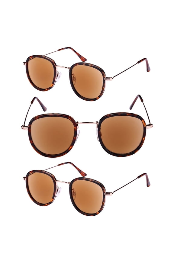 "The Esteemed" 3 Pair of Reading Sunglasses (Non Bifocal) Full Lens Sun Readers - Tortoise/Tortoise - 2.00