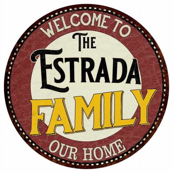 The Estrada Family 14" Round Metal Sign Kitchen Game Room Decor 100140038299