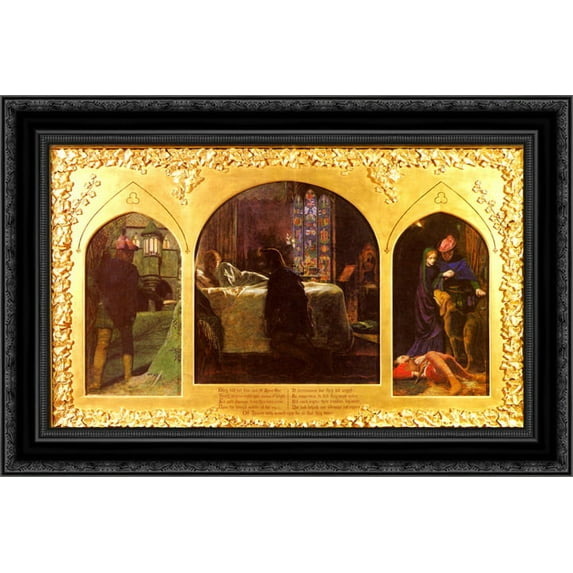 The Eve of Saint Agnes 24x18 Black Ornate Wood Framed Canvas Art by Hughes, Arthur