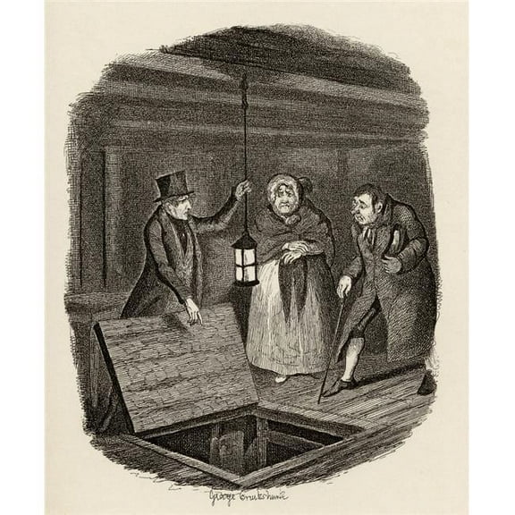 The Evidence Destroyed. From the Book the Adventures of Oliver Twist by Charles Poster Print, 26 x 32