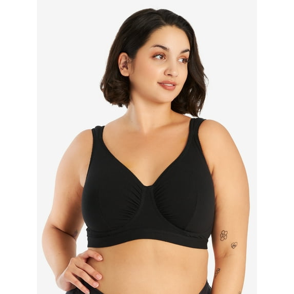 Leading Lady, The Evie, Unpadded Wireless Bra, Medium Support, Breathable Cotton Bra, Padded Straps, Comfort Bra (Women's & Women's Plus)