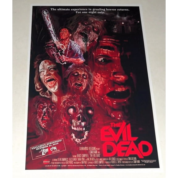 The Evil Dead 1981 Horror Film Poster 19"x13" Bruce Campbell ASH Deadites