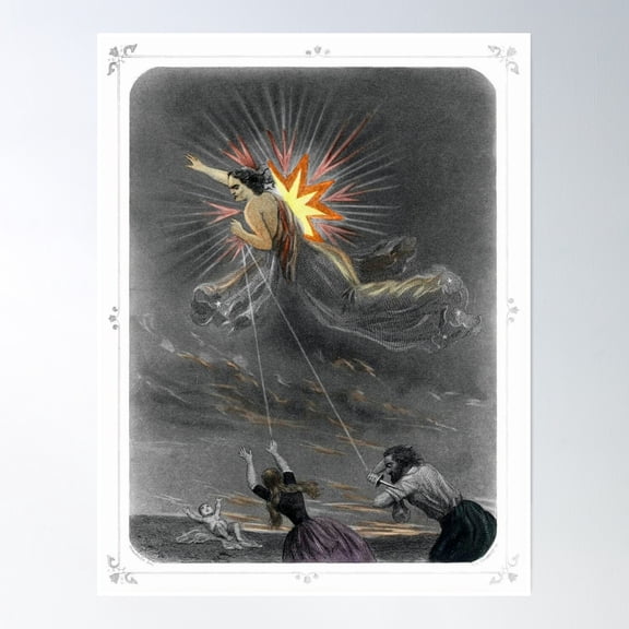 The Evil Star Antique Celestial Engraving From Les Etoiles Poster Wall Art, Modern Wall Decor, 8x12 UNFRAMED