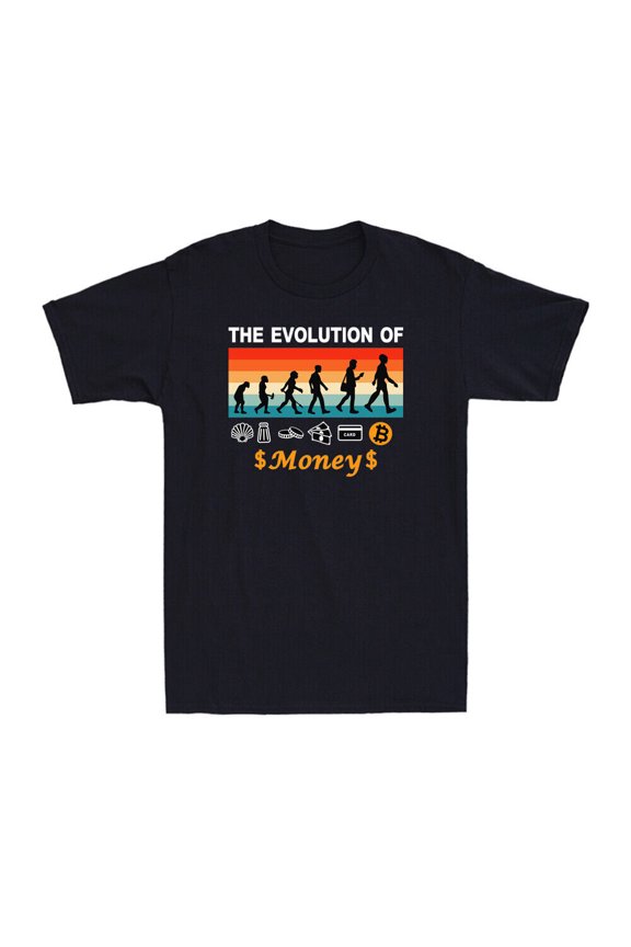 The Evolution Of Money Shirt Funny Cryptocurrency Meme Day Trading Men's T-Shirt