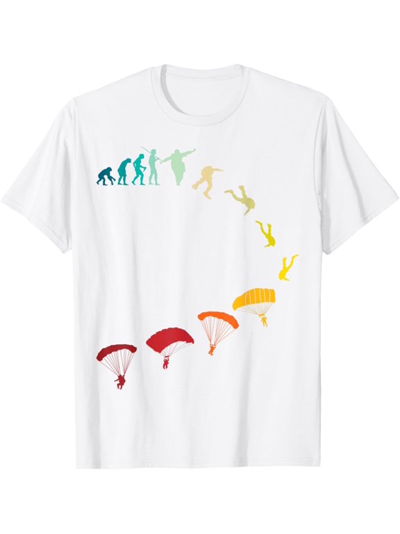 The Evolution of Skydiving - Funny Skydiving, Funny Skydiver T-Shirt men and women can wear, black, white, gifts