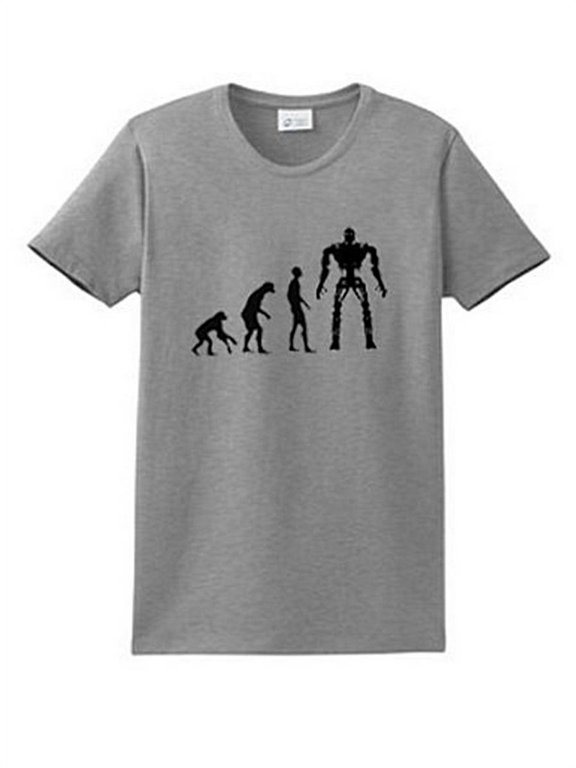 The Evolution of the AI Robot T-Shirt Heather Grey, XL