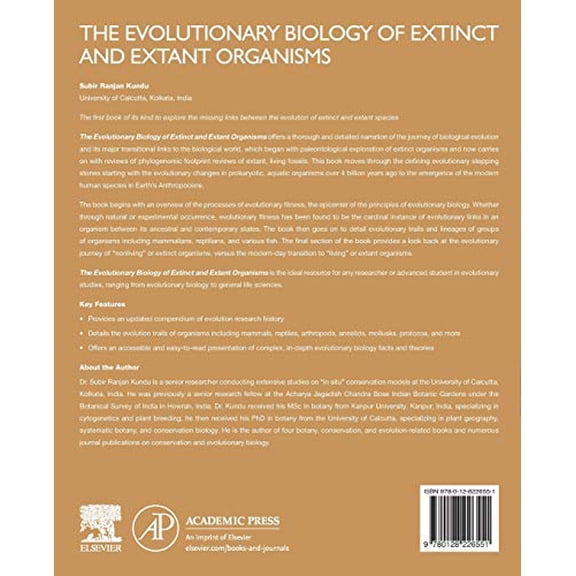 Pre-Owned The Evolutionary Biology of Extinct and Extant Organisms [Paperback] Kundu, Subir Ranjan