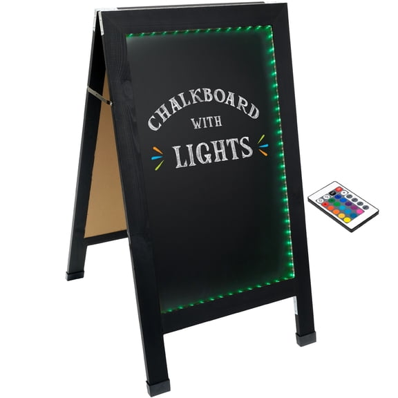 The Excello Global Indestructible LED Chalkboard, Heavy Duty Construction, 16-color LED with 4 Modes, Magnetic Surface (Black)