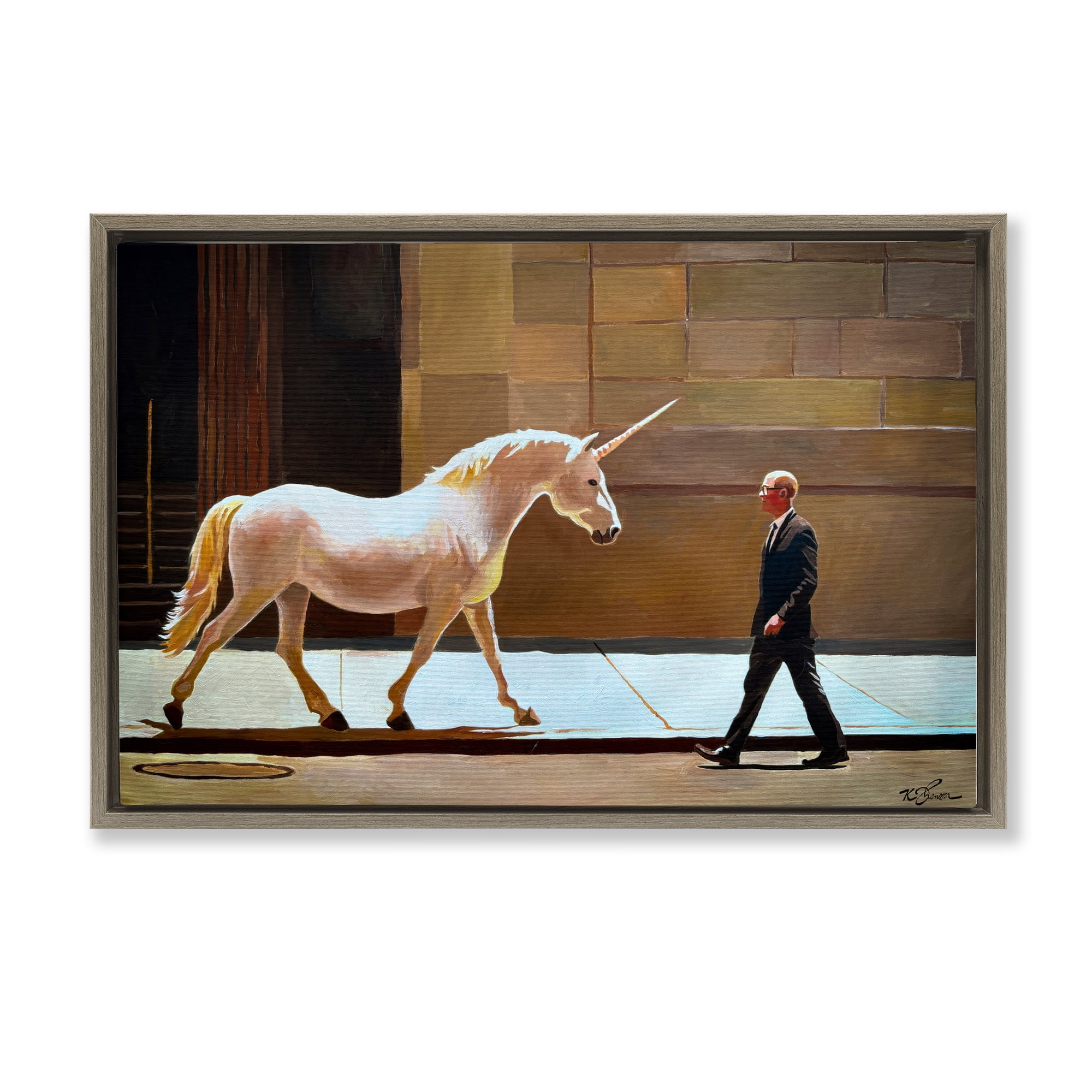 The Exception Proves The Rule Brown Framed Floater Canvas Wall Art, design by Keith Thomson