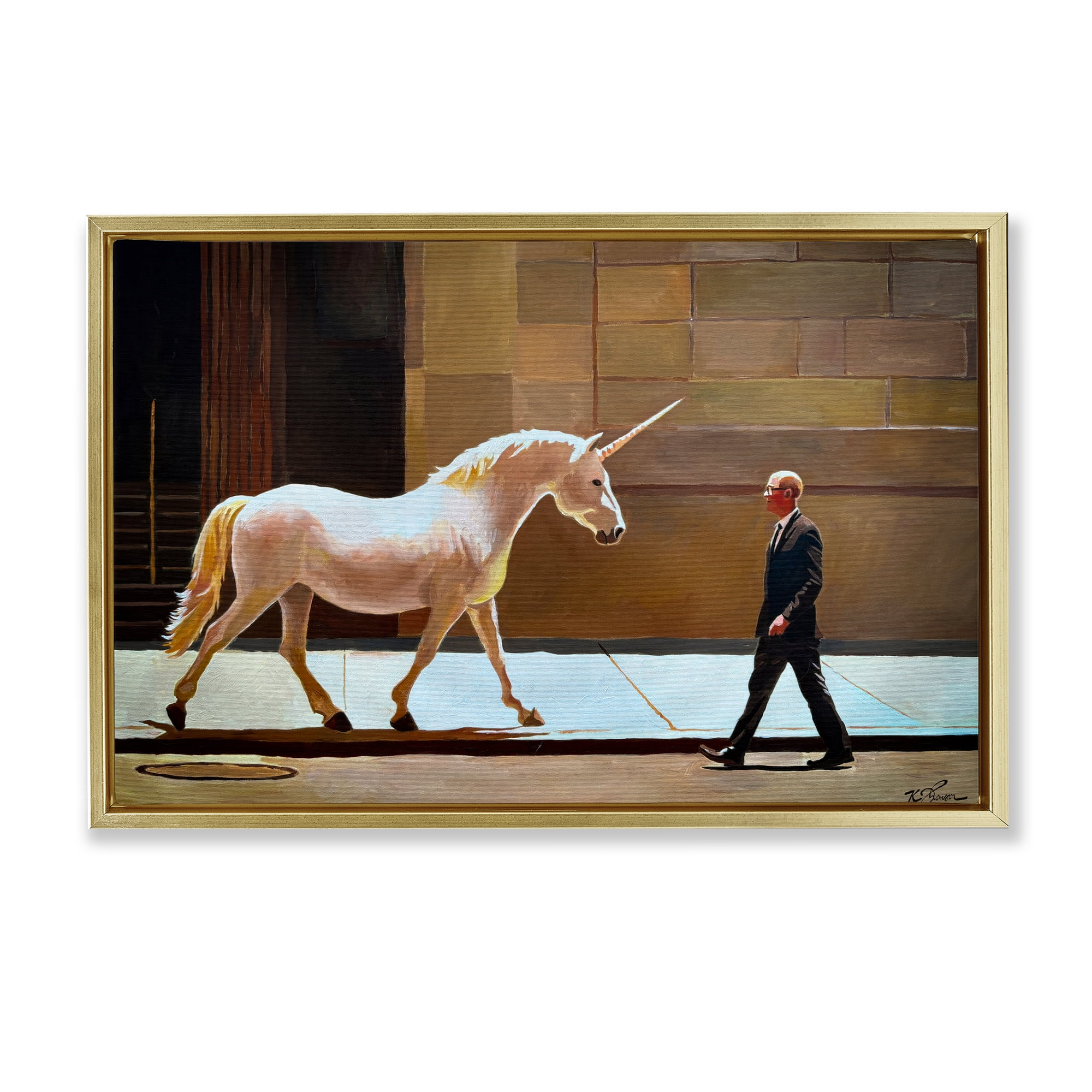 The Exception Proves The Rule Gold Framed Floater Canvas Wall Art, design by Keith Thomson