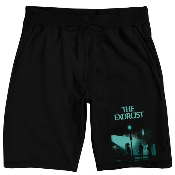 The Excorcist Title Art Men's Black Sleep Pajama Shorts-Medium