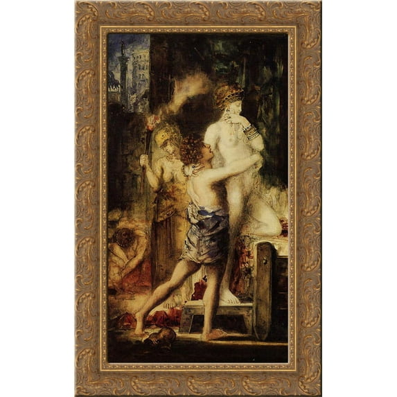 The Execution of Messalina 17x24 Gold Ornate Wood Framed Canvas Art by Moreau, Gustave