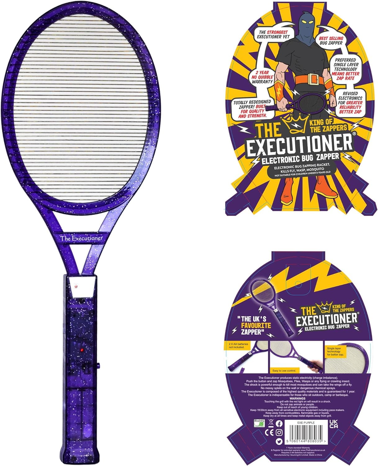 The Executioner Fly Swat Wasp Bug Mosquito Swatter Zapper Swatter Purple Walmart