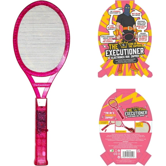 The Executioner Pink Fly Swatter Racket Mosquito Bug Zapper 50cm Long