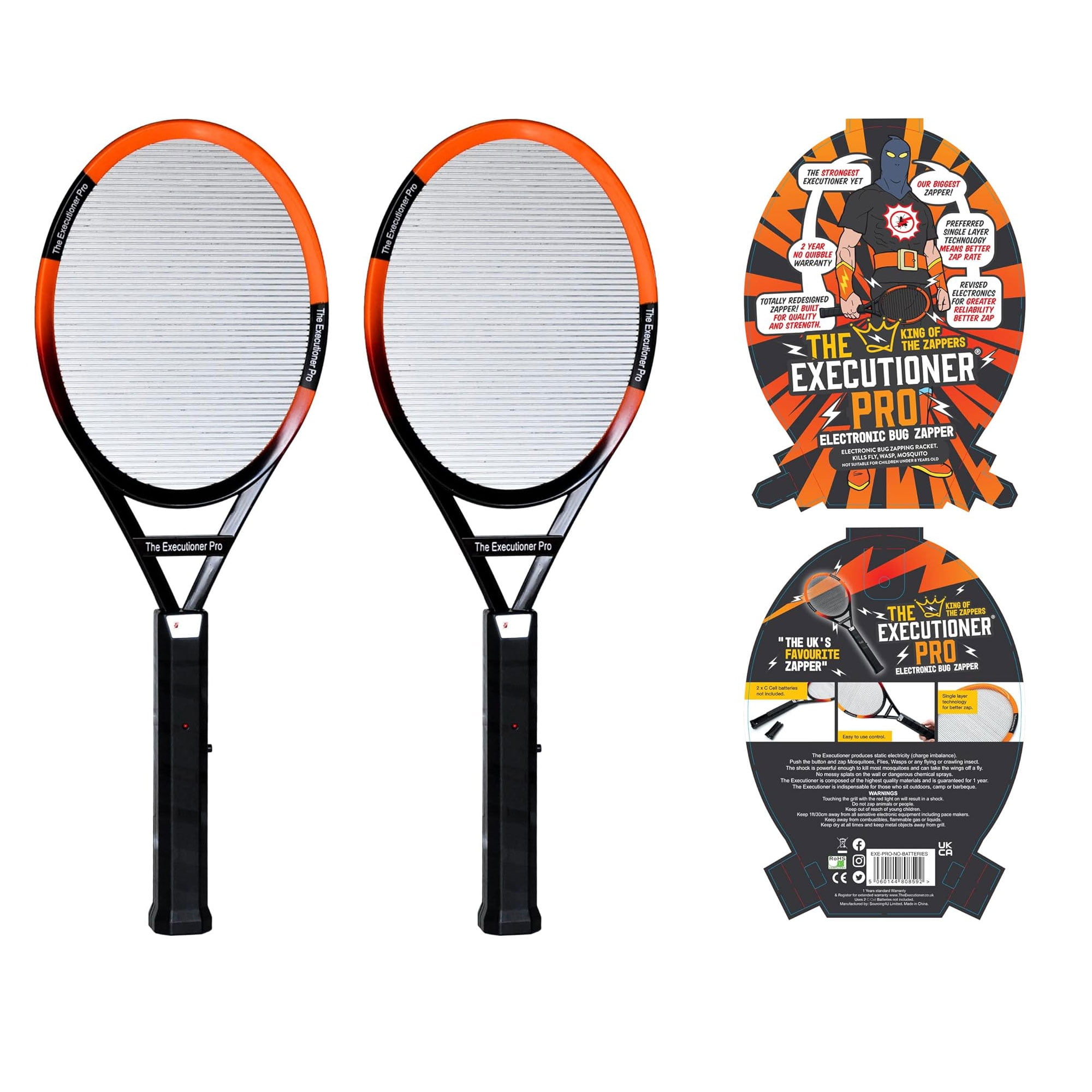 The Executioner Pro Fly Killer Mosquito Swatter Racket Wasp Bug Zapper Indoor Outdoor Over 55cm