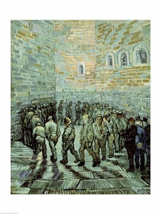 The Exercise Yard or The Convict Prison 1890 Canvas Art - Vincent Van Gogh (18 x 24)