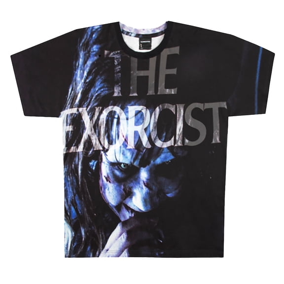 The Exorcist Big Print The Devil Crew Neck Short Sleeve Adult T-shirt-Medium