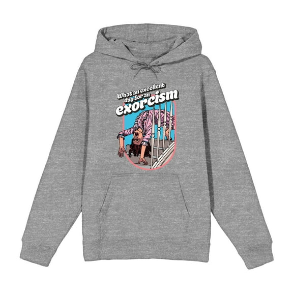 The Exorcist Excellent Day For An Exorcism Adult Heather Gray Long Sleeve Hoodie-Medium