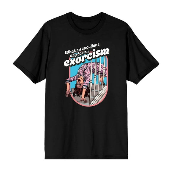 The Exorcist Excellent Day For An Exorcism Men's Black Crew Neck Short Sleeve Tee-Medium