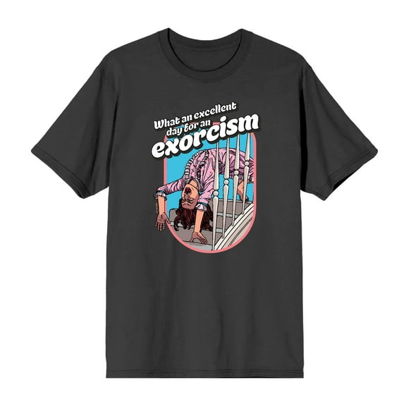 The Exorcist Excellent Day For An Exorcism Men's Charcoal Crew Neck Short Sleeve Tee-Medium