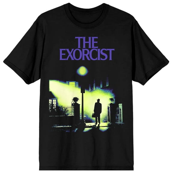 The Exorcist Horror Movie Cover Art Men's Black Graphic Tee Shirt-6XL