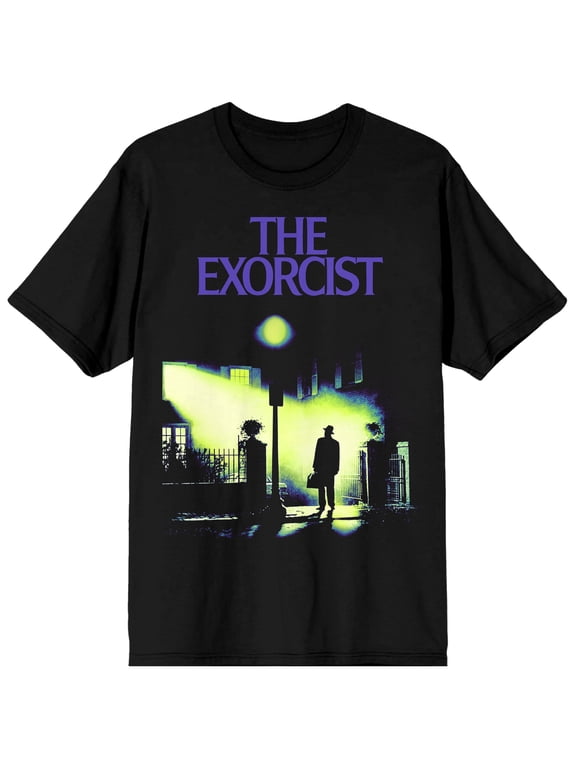 The Exorcist Horror Movie Cover Art Men's Black Graphic Tee Shirt-L