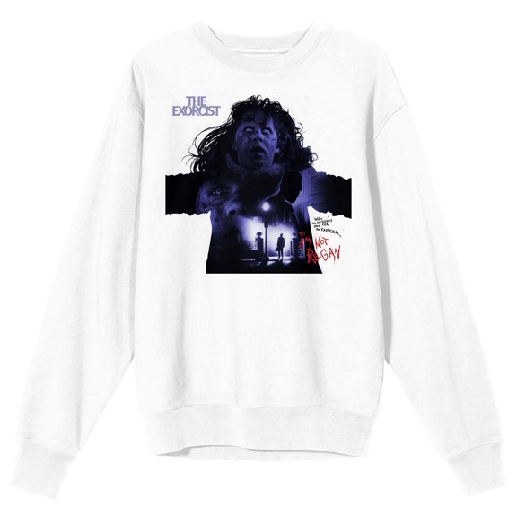 The Exorcist I Am Ragen Women's White Crewneck Long Sleeve Sweatshirt-Large