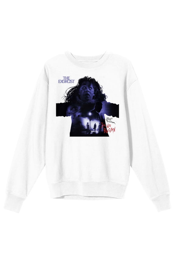 The Exorcist I Am Ragen Women's White Crewneck Long Sleeve Sweatshirt-Small