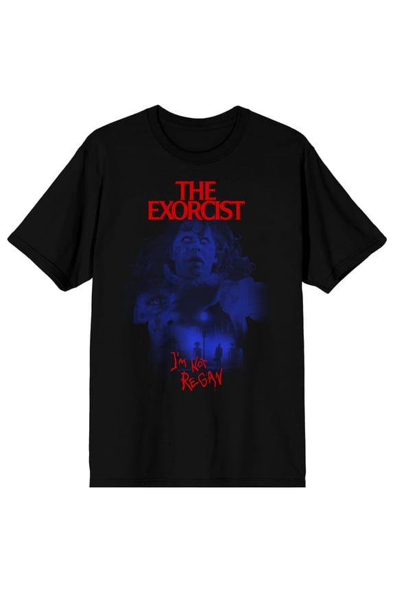 The Exorcist I'm Not Regan Crew Neck Short Sleeve Men's Black T-shirt-XL