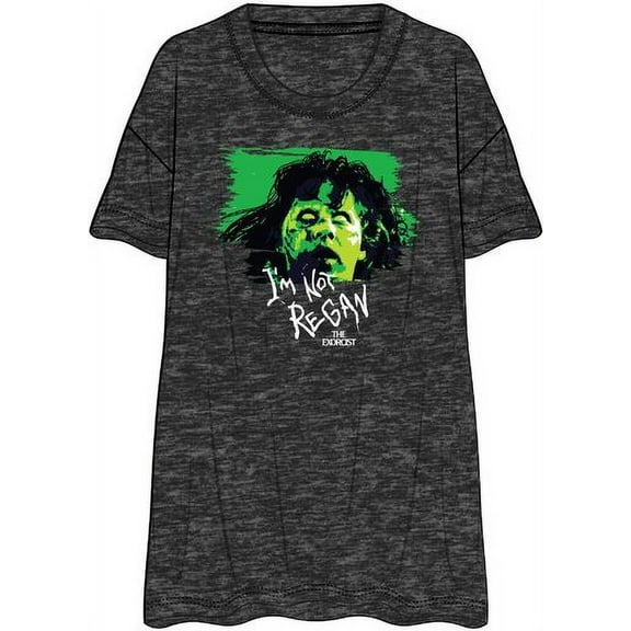 The Exorcist I'm Not Regan Ladies Charcoal Heather T-shirt-Medium