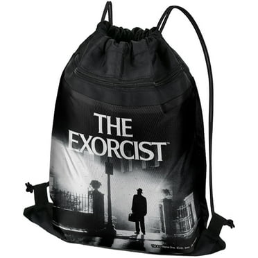 The Exorcist Logo And Silhouette Drawstring Backpack Sports Bag Sackpack 17" x 13", Perfect for Gym, Yoga or Practice