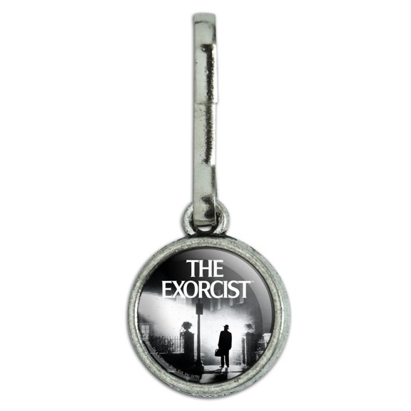 The Exorcist Logo and Silhouette Antiqued Charm Clothes Purse Suitcase Backpack Zipper Pull Aid