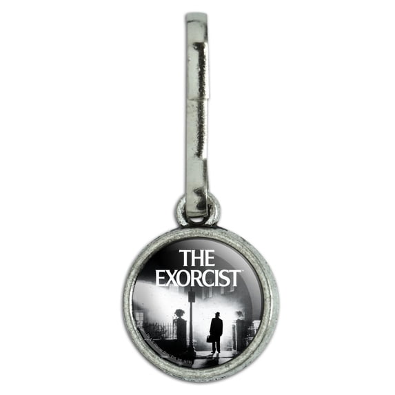 The Exorcist Logo and Silhouette Antiqued Charm Clothes Purse Suitcase Backpack Zipper Pull Aid
