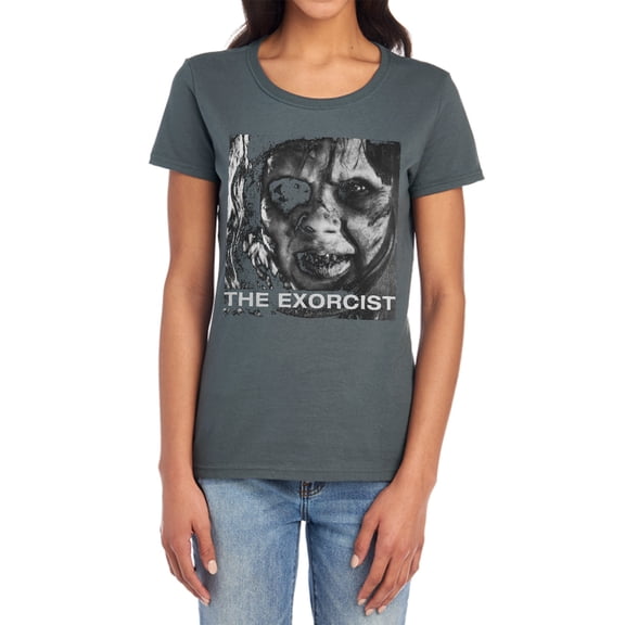 The Exorcist Regan Approach Women's T Shirt, Charcoal, X-Large