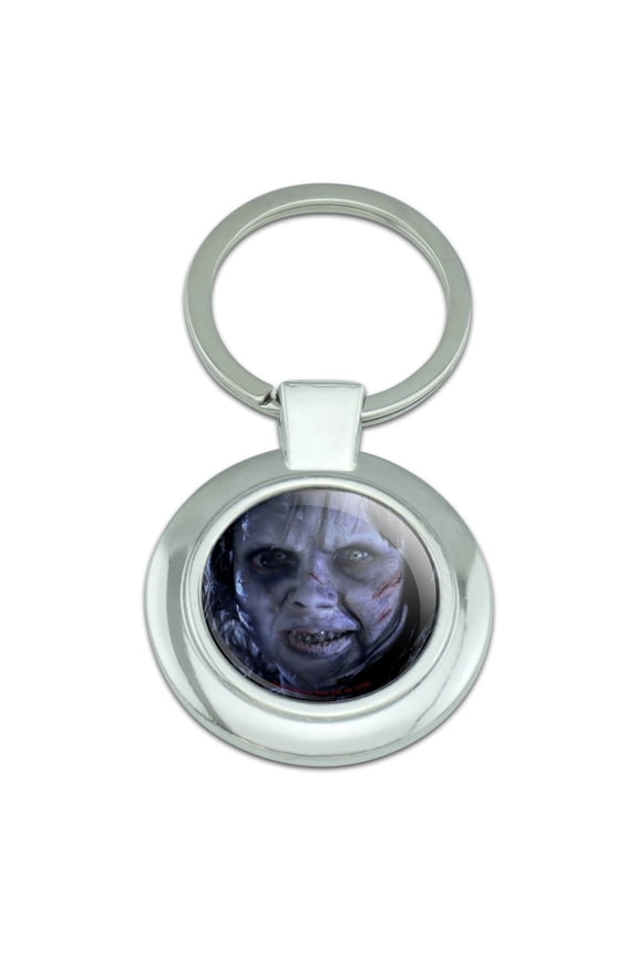 The Exorcist Regan Character Keychain Classy Round Chrome Plated Metal