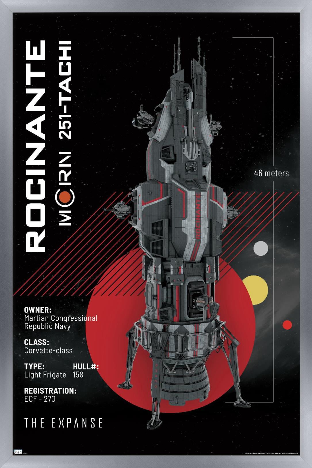 The Expanse - Roci Ship Wall Poster, 14.725" x 22.375", Framed
