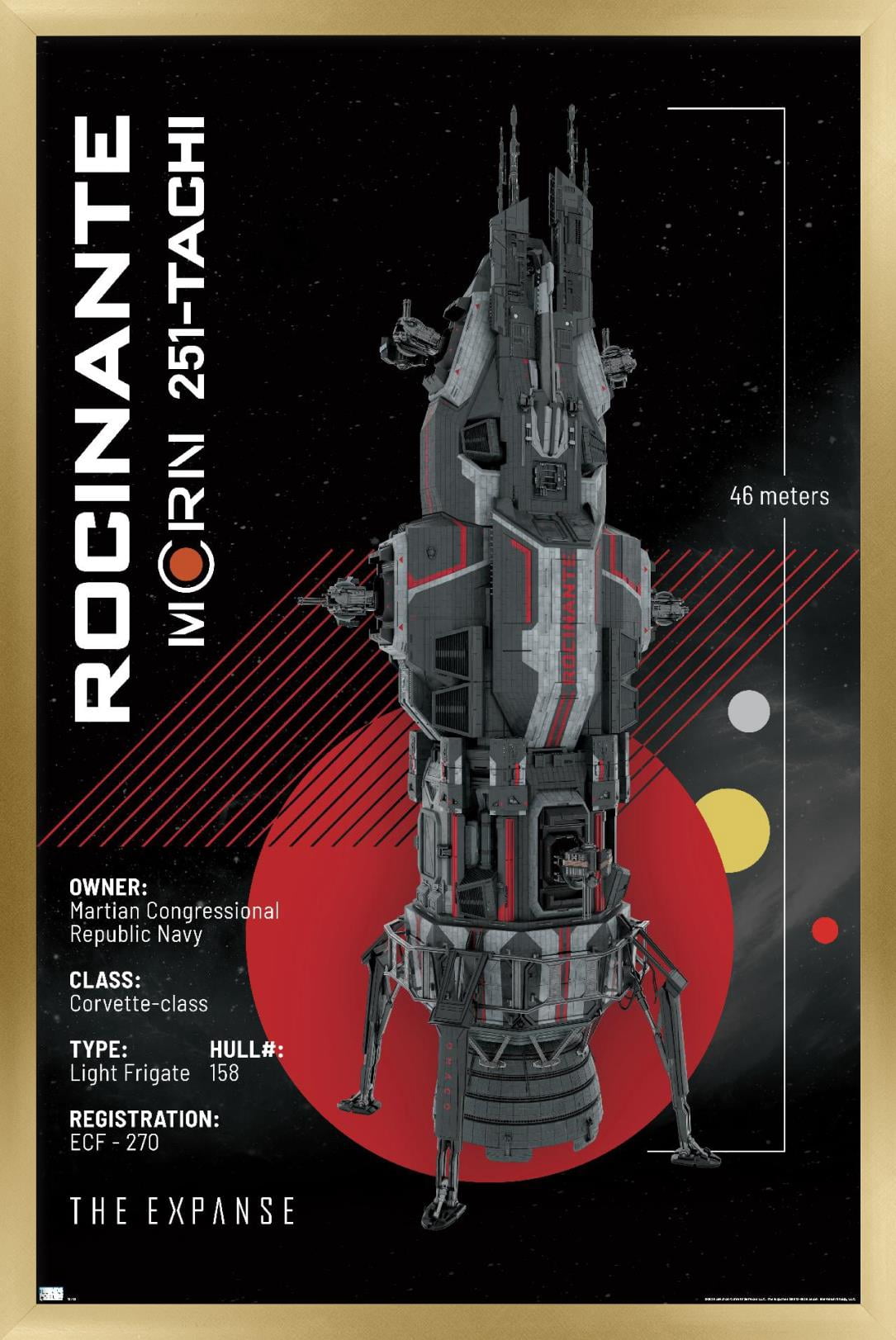 The Expanse - Roci Ship Wall Poster, 14.725" x 22.375", Framed