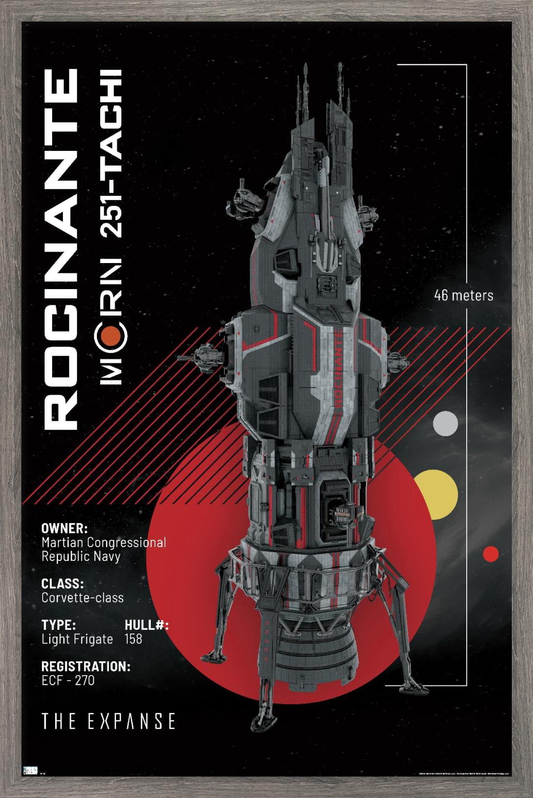 The Expanse - Roci Ship Wall Poster, 22.375" x 34", Framed