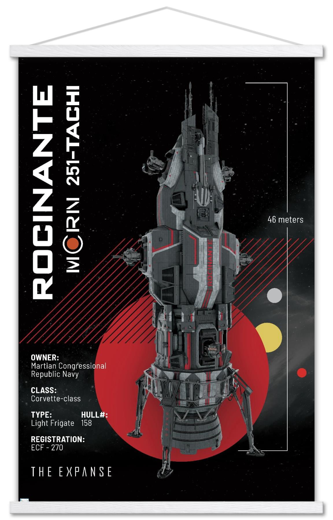 The Expanse - Roci Ship Wall Poster with Wooden Magnetic Frame, 22.375" x 34"