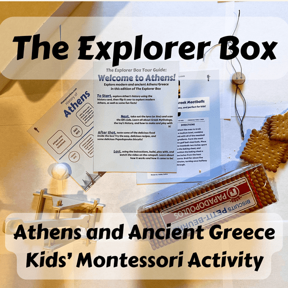 The Explorer Box Montessori Toy, Kids Craft Kit, Geography and History for Kids, Kids Gift Box, Greek Box