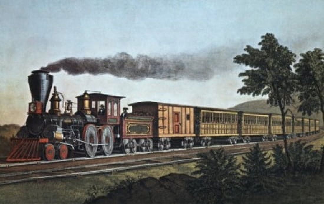 The Express Train Currier & Ives (1834-1907 American) Canvas Art - Currier & Ives (24 x 36)