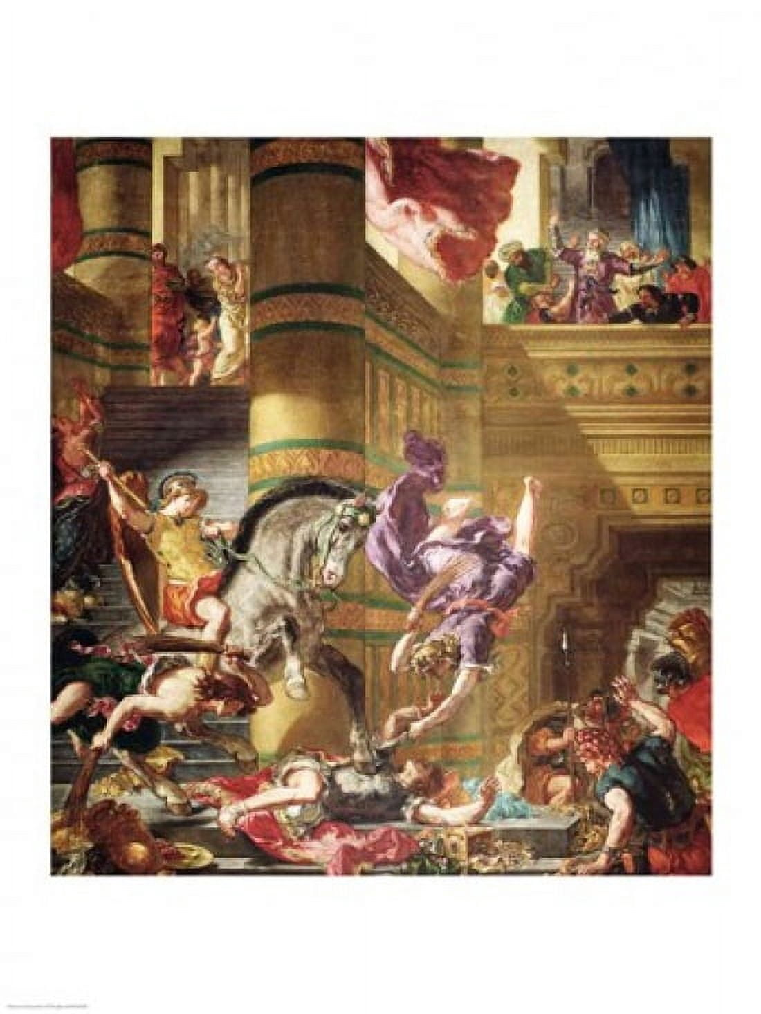 The Expulsion of Heliodorus from the Temple Canvas Art - Eugene Delacroix (18 x 24)
