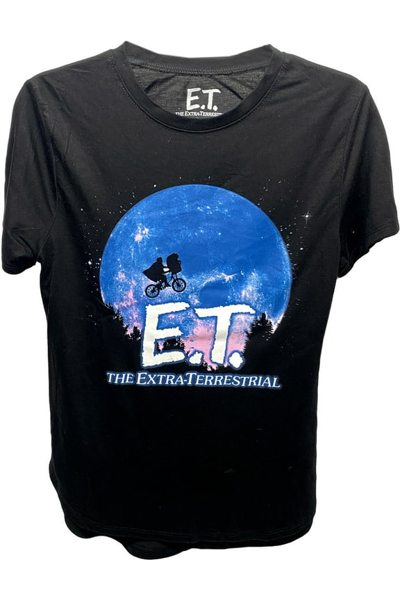 The Extra Terrestrial Womens (Junior's) Black E.T. Tee Shirt T-Shirt Large