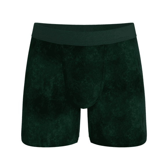 The Extravagance - Shinesty Dark Green Velvet Ball Hammock Pouch Boxer  5X